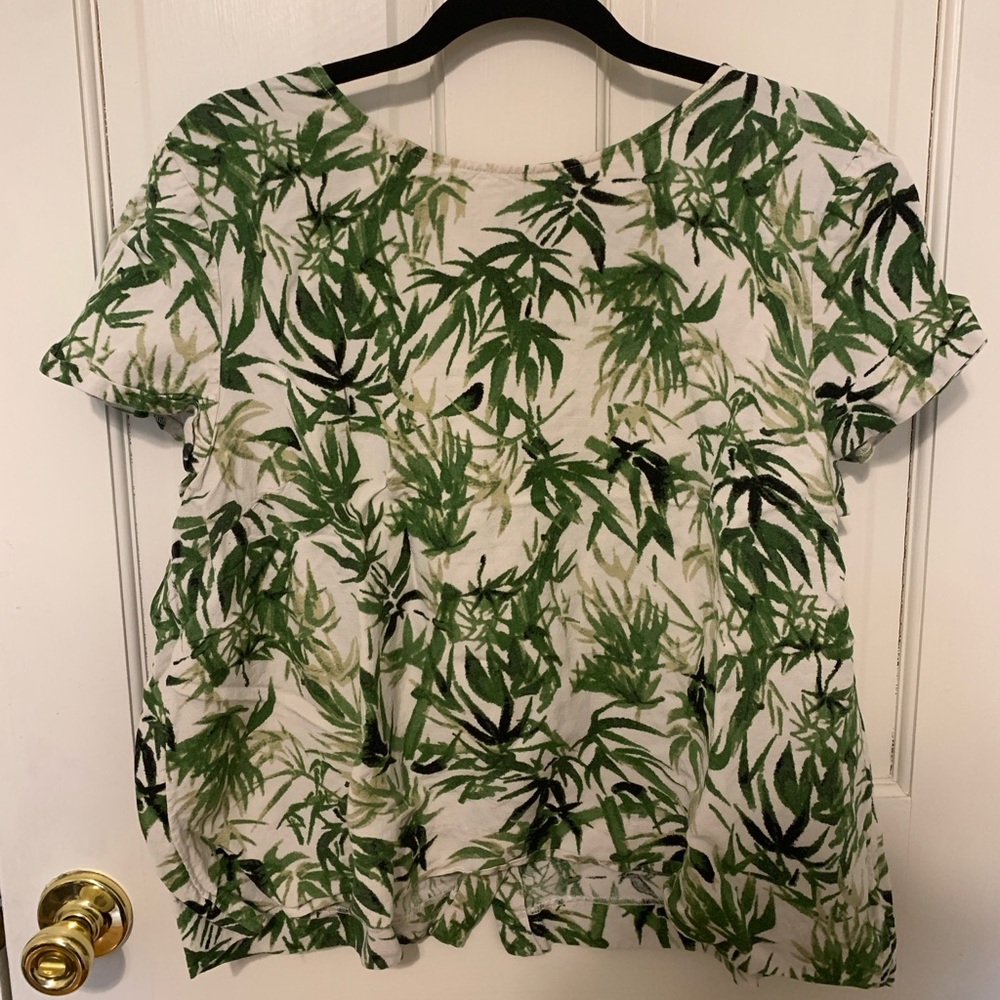 Linen-blend tropical J Jill top